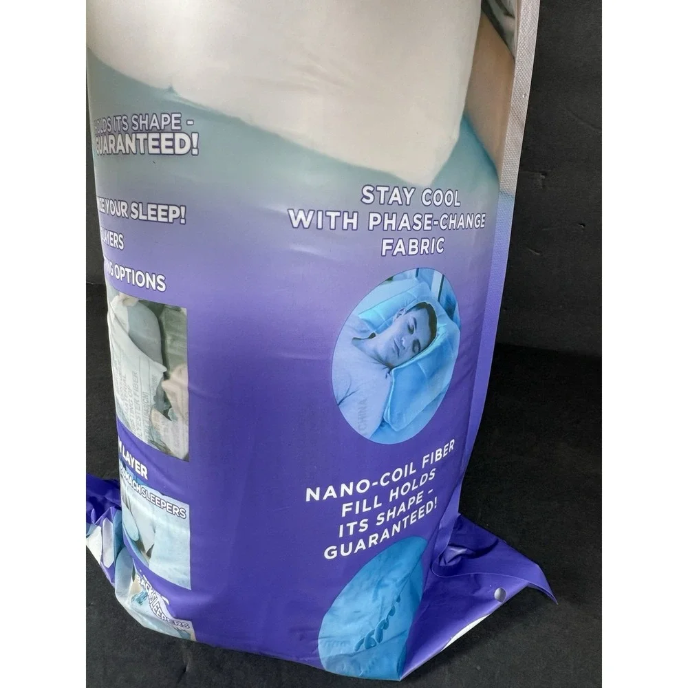 Nuzzle Cooling Adjustable Pillow Standard Size New Sealed Side Back Sleeper